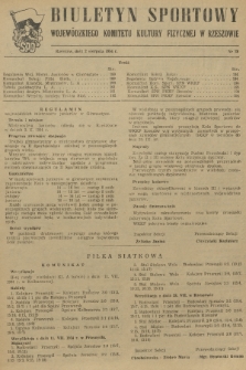 Biuletyn Sportowy Wojewódzkiego Komitetu Kultury Fizycznej w Rzeszowie. 1954, nr 28