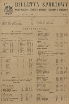 Biuletyn Sportowy Wojewódzkiego Komitetu Kultury Fizycznej w Rzeszowie. 1954, nr 29