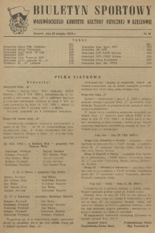 Biuletyn Sportowy Wojewódzkiego Komitetu Kultury Fizycznej w Rzeszowie. 1954, nr 31