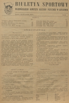 Biuletyn Sportowy Wojewódzkiego Komitetu Kultury Fizycznej w Rzeszowie. 1954, nr 34