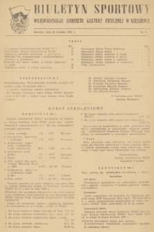 Biuletyn Sportowy Wojewódzkiego Komitetu Kultury Fizycznej w Rzeszowie. 1955, nr 4