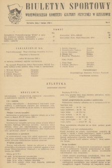 Biuletyn Sportowy Wojewódzkiego Komitetu Kultury Fizycznej w Rzeszowie. 1955, nr 6