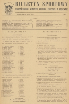 Biuletyn Sportowy Wojewódzkiego Komitetu Kultury Fizycznej w Rzeszowie. 1955, nr 8