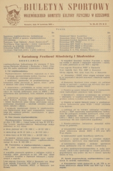 Biuletyn Sportowy Wojewódzkiego Komitetu Kultury Fizycznej w Rzeszowie. 1955, nr 20-21