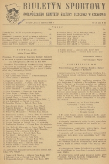 Biuletyn Sportowy Wojewódzkiego Komitetu Kultury Fizycznej w Rzeszowie. 1955, nr 28