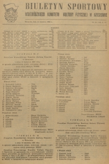 Biuletyn Sportowy Wojewódzkiego Komitetu Kultury Fizycznej w Rzeszowie. 1956, nr 30