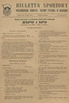 Biuletyn Sportowy Wojewódzkiego Komitetu Kultury Fizycznej w Rzeszowie. 1956, nr 37