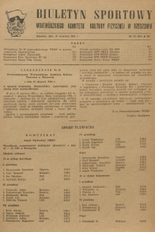 Biuletyn Sportowy Wojewódzkiego Komitetu Kultury Fizycznej w Rzeszowie. 1956, nr 46