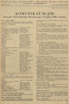 Komunikat Zarządu Poznańskiego Okręgowego Związku Piłki Nożnej. 1958, nr 2