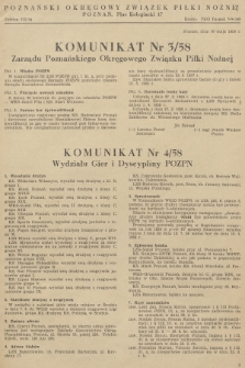 Komunikat Zarządu Poznańskiego Okręgowego Związku Piłki Nożnej. 1958, nr 3