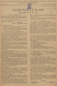 Komunikat Zarządu P.O.Z.P.N. 1958, nr 9