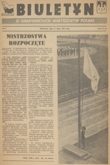 Biuletyn II Akademickich Mistrzostw Polski. R.1, 1952, nr 2