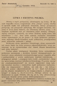 Świat Słowiański : miesięcznik pod redakcyą Dra Feliksa Konecznego. R.6, T.1, 1910, [nr 66]