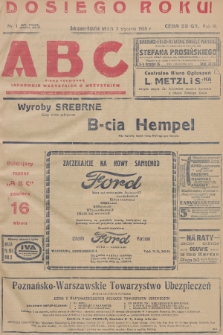ABC : pismo codzienne : informuje wszystkich o wszystkiem. R.3, 1928, nr 1