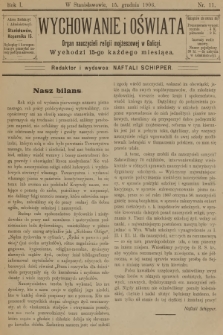 Wychowanie i Oświata : organ nauczycieli religii mojżeszowej w Galicyi. R.1, 1906, nr 11