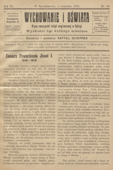 Wychowanie i Oświata : organ nauczycieli religii mojżeszowej w Galicyi. R.3, 1908, nr 29