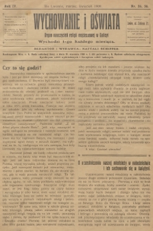 Wychowanie i Oświata : organ nauczycieli religii mojżeszowej w Galicyi. R.4, 1909, nr 35-36