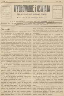 Wychowanie i Oświata : organ nauczycieli religii mojżeszowej w Galicyi. R.4, 1909, nr 39