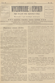 Wychowanie i Oświata : organ nauczycieli religii mojżeszowej w Galicyi. R.4, 1909, nr 40