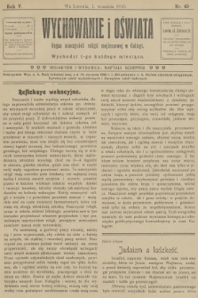 Wychowanie i Oświata : organ nauczycieli religii mojżeszowej w Galicyi. R.5, 1910, nr 49