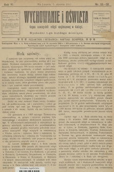 Wychowanie i Oświata : organ nauczycieli religii mojżeszowej w Galicyi. R.6, 1911, nr 52-53