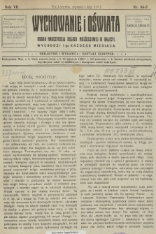 Wychowanie i Oświata : organ nauczycieli religii mojżeszowej w Galicyi. R.7, 1912, nr 64-65