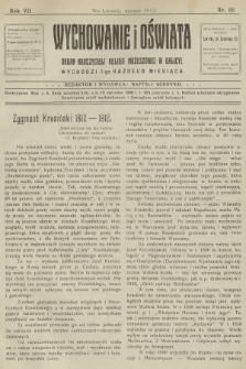Wychowanie i Oświata : organ nauczycieli religii mojżeszowej w Galicyi. R.7, 1912, nr 66