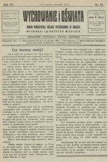Wychowanie i Oświata : organ nauczycieli religii mojżeszowej w Galicyi. R.7, 1912, nr 70