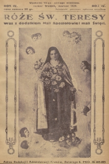 Róże św. Teresy od Dzieciątka Jezus : [miesięcznik poświęcony szerzeniu czci św. Teresy]. R.4, 1929, Nr 3