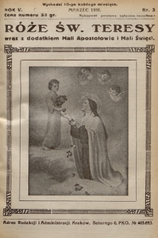 Róże św. Teresy od Dzieciątka Jezus : [miesięcznik poświęcony szerzeniu czci św. Teresy]. R.5, 1930, Nr 3