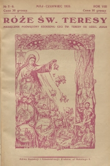 Róże św. Teresy od Dzieciątka Jezus : [miesięcznik poświęcony szerzeniu czci św. Teresy]. R.8, 1933, Nr 5