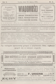 Wiadomości : organ Towarzystwa Galic. Konceptowych Urzędników Skarb. R.2, 1911, nr 3