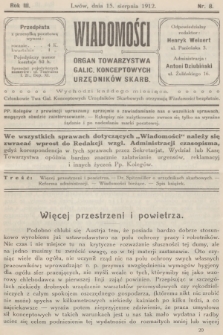 Wiadomości : organ Towarzystwa Galic. Konceptowych Urzędników Skarb. R.3, 1912, nr 8