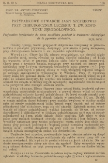 Polska Dentystyka. R.2, 1924, nr 5