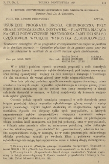 Polska Dentystyka. R.4, 1926, nr 3