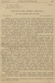 Polska Dentystyka. R.4, 1926, nr 4
