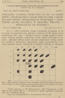 Polska Dentystyka. R.4, 1926, nr 5 + dod.