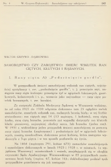 Czasopismo Sądowo-Lekarskie : poświęcone medycynie, psychjatrji sądowej i kryminologji. R.5, 1932, nr 4