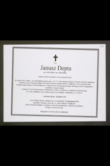 Ś.p. Janusz Depta ur. 15.07.1944-zm. 10.02.2021. Artysta plastyk, projektant form przemysłowych [...]