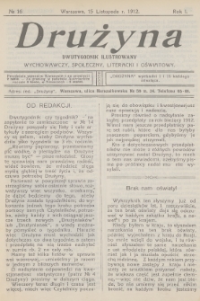 Drużyna : dwutygodnik ilustrowany wychowawczy, społeczny, literacki i oświatowy. R.1, 1912, № 16