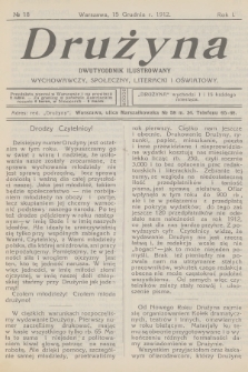 Drużyna : dwutygodnik ilustrowany wychowawczy, społeczny, literacki i oświatowy. R.1, 1912, № 18