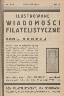 Ilustrowane Wiadomości Filatelistyczne : miesięcznik poświęcony sprawom filatelistyki. R.5, 1935, nr 43-44
