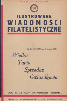 Ilustrowane Wiadomości Filatelistyczne : miesięcznik poświęcony sprawom filatelistyki. R.5, 1935, nr 50