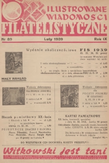 Ilustrowane Wiadomości Filatelistyczne : miesięcznik poświęcony sprawom filatelistyki. R.9, 1939, nr 89