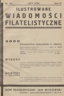 Ilustrowane Wiadomości Filatelistyczne : miesięcznik poświęcony sprawom filatelistyki. R.6, 1936, nr 53