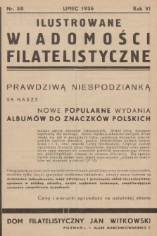 Ilustrowane Wiadomości Filatelistyczne : miesięcznik poświęcony sprawom filatelistyki. R.6, 1936, nr 58