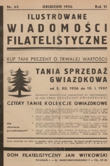 Ilustrowane Wiadomości Filatelistyczne : miesięcznik poświęcony sprawom filatelistyki. R.6, 1936, nr 63