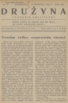 Drużyna : tygodnik polityczny. R.13, 1926, nr 13