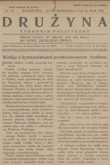Drużyna : tygodnik polityczny. R.13, 1926, nr 18