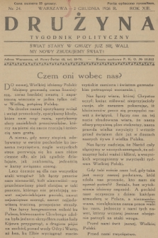Drużyna : tygodnik polityczny. R.13, 1926, nr 24